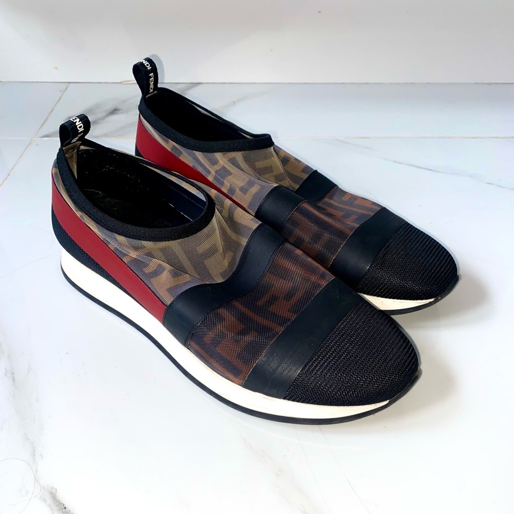 FENDI Zucca Logo Slip On Sneakers